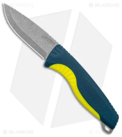 SOG Aegis FX Fixed Blade Knife Indigo Blue/Acid Yellow GRN (3.6" Stonewash)