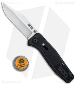 SOG Flare Clip Point Assisted Opening Knife (3.5" Satin) FLA1001-CP 9 SOG Flare Clip Point Assisted Opening Knife (3.5" Satin) FLA1001-CP -Sog SOG Flare CP Assisted Satin FLA1001 CP BHQ 80610 jr bottlecap