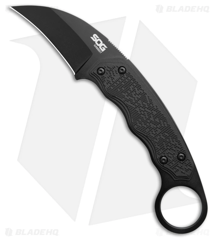 SOG Gambit Fixed Blade Karambit Knife Black GRN (2.6" Black) SOG-GB1002-CP 3 SOG Gambit Fixed Blade Karambit Knife Black GRN (2.6" Black) SOG-GB1002-CP