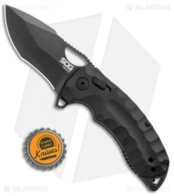 SOG Kiku XR Blackout XR-Lock Knife Black Micarta (3" Black) 11 SOG Kiku XR Blackout XR-Lock Knife Black Micarta (3" Black) -Sog SOG Kiku XR Blackout Black G 10 Black BHQ 99496 jr bottlecap