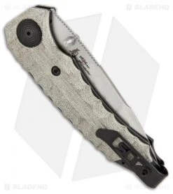 SOG Kiku Spring Assisted Knife Linen Micarta (3.5" Satin) KU-3001 -Sog SOG Kiku assisted linen micarta satin KU 3001 BHQ 52243 er side