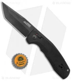 SOG Knives SOG-TAC AU Tanto Automatic Knife Black Aluminum (3.4" Black) -Sog SOG Knives SOG TAC AU Auto Tanto Black Black BHQ 119260 jr bottlecap