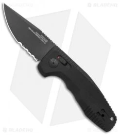 SOG Knives SOG-TAC AU Compact Automatic Knife Black (3" Black Serr)