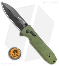 SOG Pentagon XR Lock Knife OD Green G-10 (3.5" Black) -Sog SOG Pentagon Mk3 I Arc Lock Folding Knife OD Green 4in 12 61 02 57 BHQ 105687 LS Bottlecap