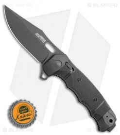SOG Seal XR Flipper XR-Lock Knife Black FRN (3.9" Black S35VN) -Sog SOG Seal XR Flipper Knife Black FRN 3.9 Black S35VN BHQ 94737 LS Bottlecap