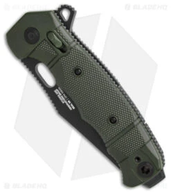 SOG Seal XR Flipper Knife OD Green FRN (3.9" Black S35VN) BHQ Exclusive -Sog SOG Seal XR Lock Knife OD Green FRN 3in Black S35VN BHQ 131605 td spine jr td