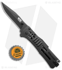 SOG SlimJim Black Assisted Opening Knife (3.18" Black Plain) SJ-32 -Sog SOG SlimJim Black Assisted Opening Black BHQ 11534 jr bottlecap