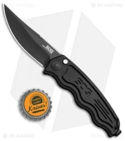 SOG Knives Mini SOG TAC Automatic Knife (3" Black) ST-11 9 SOG Knives Mini SOG TAC Automatic Knife (3" Black) ST-11 -Sog SOG TAC Clip Point Mini Black ST 11 BHQ 3162 jr bottlecap 2