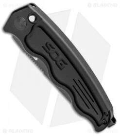 Sog -Sog SOG TAC Tanto Auto Black Aluminum Black Serr ST 04 BHQ 2598 jr spine