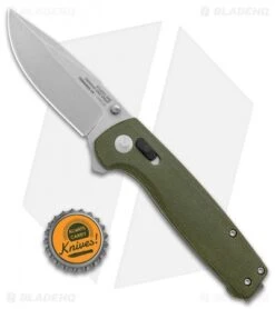 SOG Exclusive Terminus XR Lock Knife Green Micarta (3" Stonewash) -Sog SOG Terminus XR Lock Green Micarta SW TM1036 BX BHQ 119364 jr bottlecap