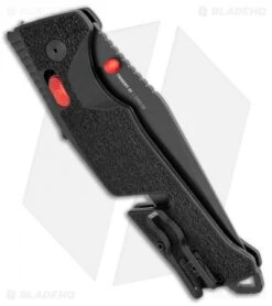 SOG Trident AT-XR Lock Knife Black/Red Clip Point (3.7" Black Serr) -Sog SOG Trident AT XR Lock Black Red CP Black Serr BHQ 105693 jr side