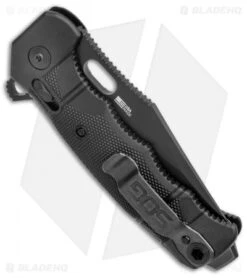SOG Seal XR Flipper XR-Lock Knife Black Nylon (3.9" Black Serrated) 8 SOG Seal XR Flipper XR-Lock Knife Black Nylon (3.9" Black Serrated) -Sog Sog Seal XR Flipper Black FRN Black Serr BHQ 136182 jr side
