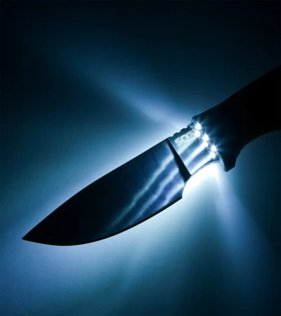 SOG Bladelight Camp Fixed Blade Knife W/ LEDs (4.50" Satin Plain) BLT21K 7 SOG Bladelight Camp Fixed Blade Knife W/ LEDs (4.50" Satin Plain) BLT21K - Image 5