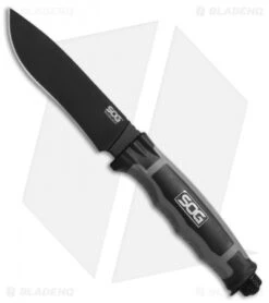 SOG Bladelight Fixed Blade Knife + Red LEDs (4.5" Black) BLT22K