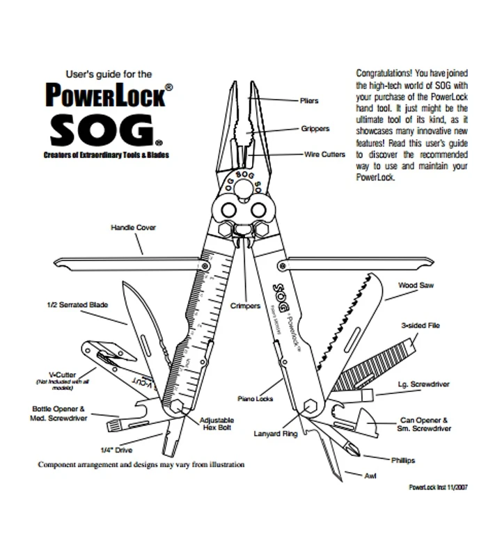 SOG PowerLock EOD Multi-Tool W/ V-Cutter (Black) B63-N 7 SOG PowerLock EOD Multi-Tool W/ V-Cutter (Black) B63-N - Image 5
