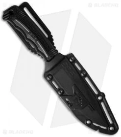 SOG Seal Strike Fixed Blade + Deluxe Sheath (4.875" TiNi Black Serr) SS1003 -Sog sog seal strike ss1003 cp sheath cm