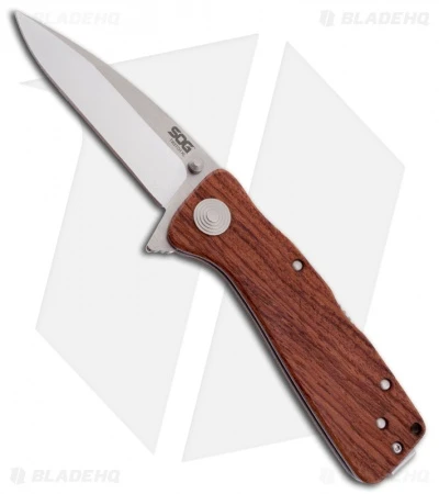 SOG Twitch XL Wood Spring Assisted Knife (3.25" Satin) TWI24-CP 3 SOG Twitch XL Wood Spring Assisted Knife (3.25" Satin) TWI24-CP
